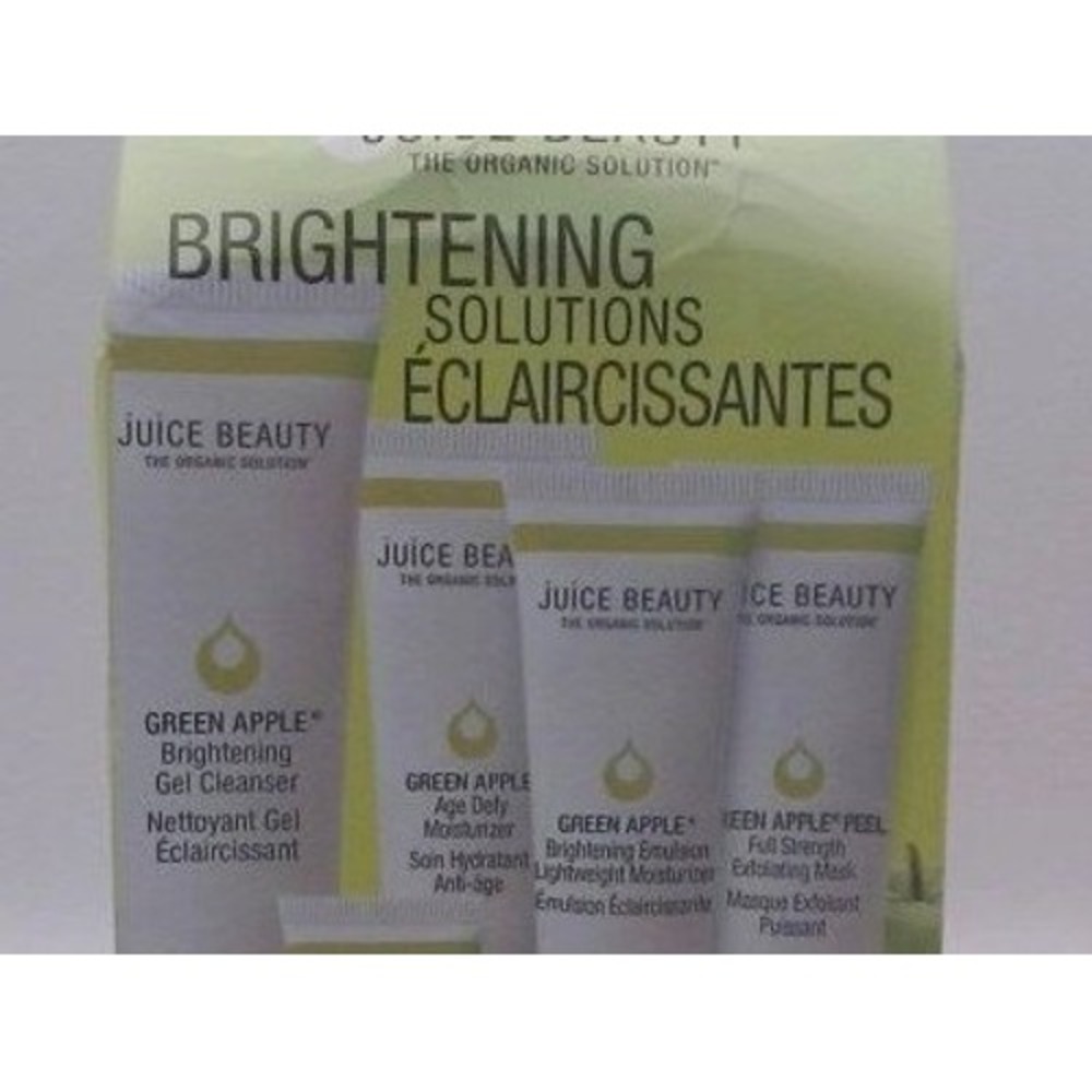 Juice Beauty Brightening Solutions Kit Green Apple Cleanser Age Defy Peel, BNIB